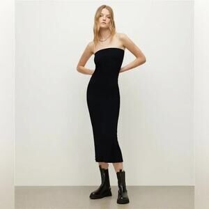 NWT AllSaints Charlie Convertible Black Midi Dress Size 4